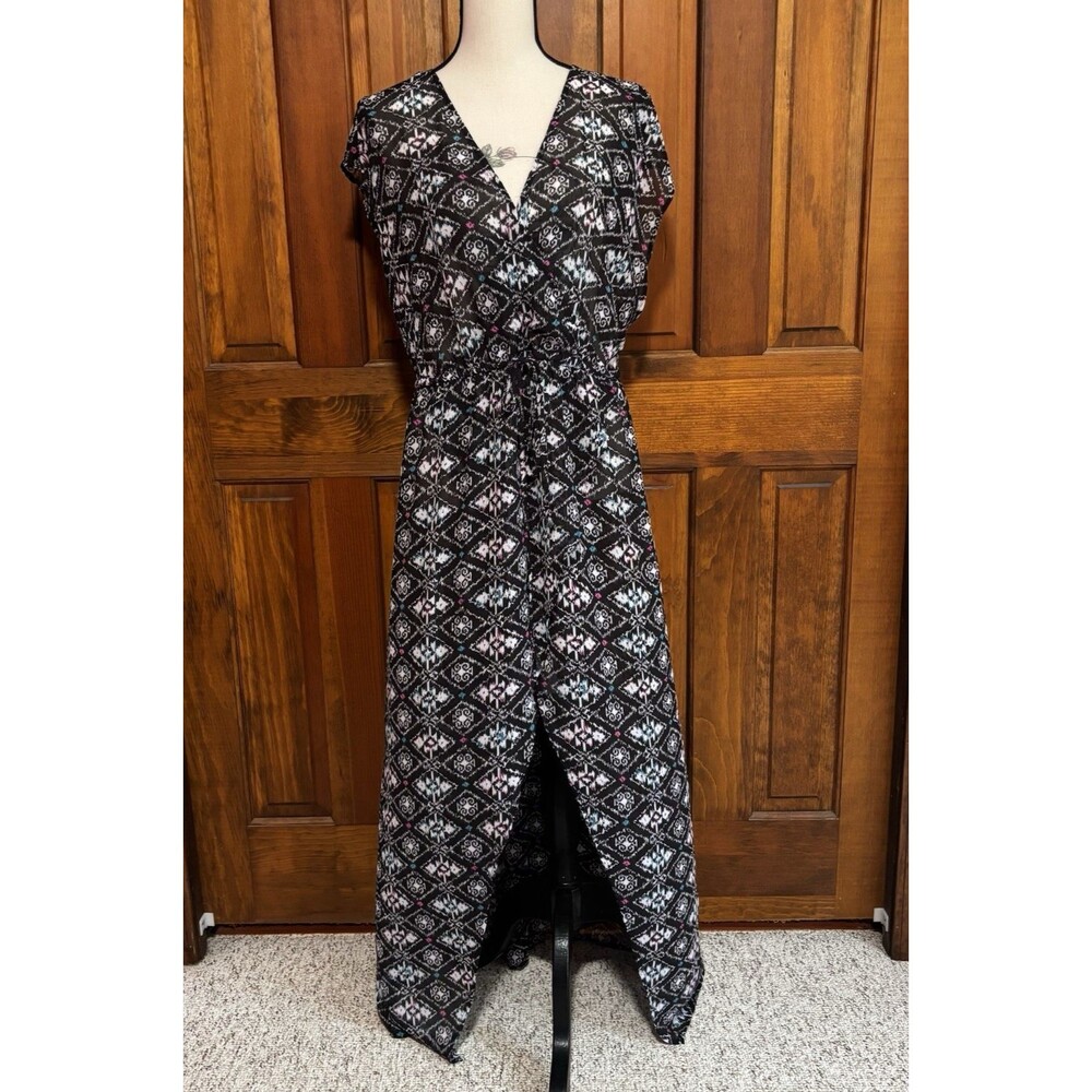 Torrid Ikat Chiffon Multicolored Geometric Print Sheer Dress Women's Size 3 3X - Picture 2 of 9